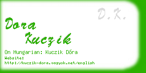 dora kuczik business card