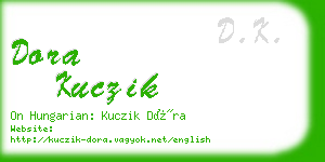 dora kuczik business card